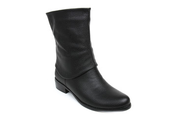 Women's demi-season shoes leather isolated on white background