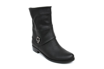 Women's demi-season shoes leather isolated on white background