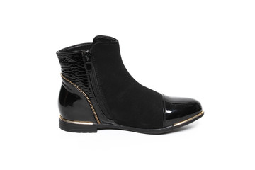 Women's demi-season shoes leather isolated on white background