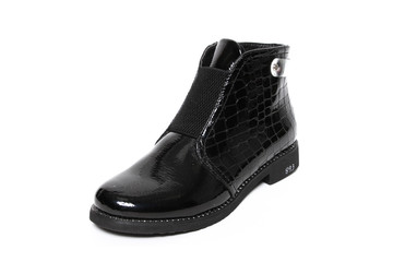 Women's demi-season shoes leather isolated on white background