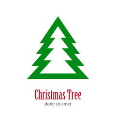 Logotipo Christmas Tree con arbol abstracto lineal con varias ramas
