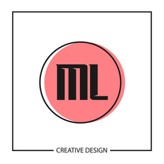 Initial Letter ML Logo Template Design Vector Illustration
