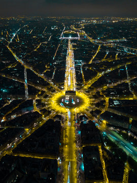 The Arc de Triomphe at night