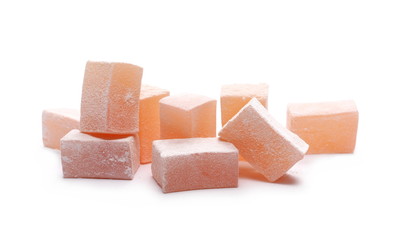 Turkish delight isolated on white background