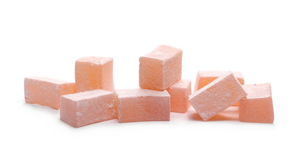 Turkish delight isolated on white background