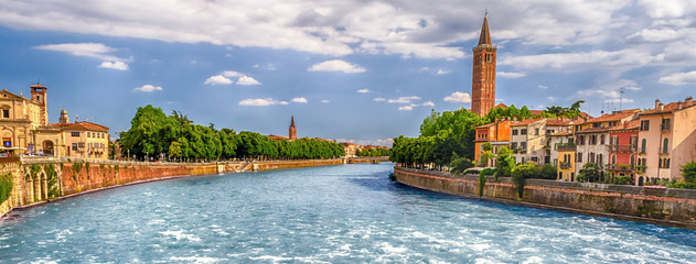 View Over Adige River in Verona, Italy