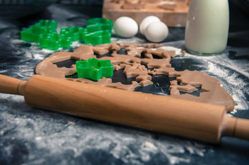 Christmas homemade cookies preparation. Christmas and New Year holidays
