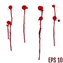 Collection various blood or paint splatters,Halloween concept,ink splatter background, isolated on white.