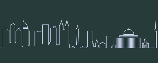 Jakarta Single Line Skyline