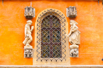 Drunk farmer statue on the town hall in Wroclaw