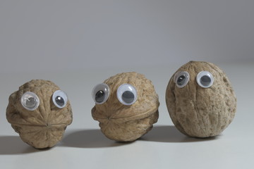 walnüsse, walnuss, nuss, Gesicht, auf die Nüsse gehen, eine harte Nuss knacken, makro, close up, nut, nuts, nüsse knacken, Juglans regia, walnut, walnuts, Herbst, 