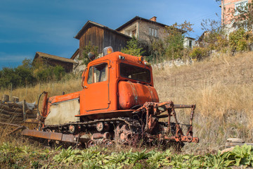 An abandoned agricultural machine from the last century, village of Fotinovo, Bulgaria.