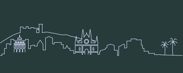 Palma de Mallorca Single Line Skyline © pabloprat