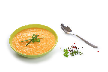 soupe sur fond blanc