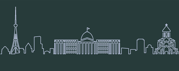 Tbilisi Single Line Skyline