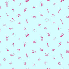 Seamless pattern with woman's things