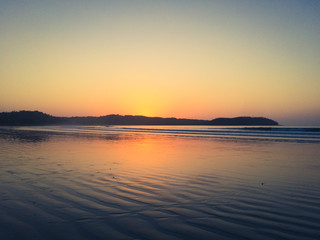 beautiful sunset sky over beach