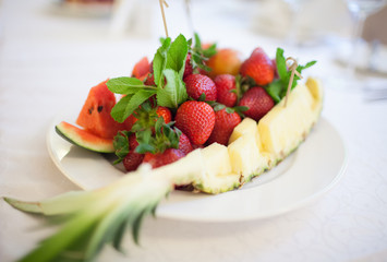 Fruits served for a buffet table