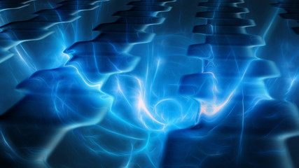 Abstract energy glittering lightning bolt