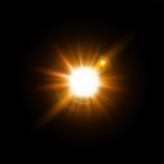 Glow light effect. Star burst with sparkles.Sun.