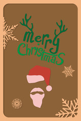 Merry Christmas card with Santa Claus.