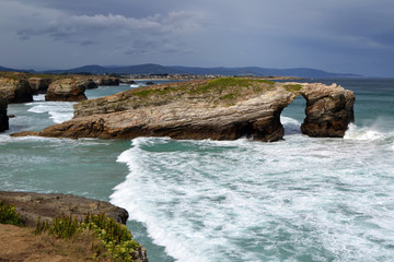 Landscape of As Catedrais beach in Ribadeo, Lugo - Galicia, Spain