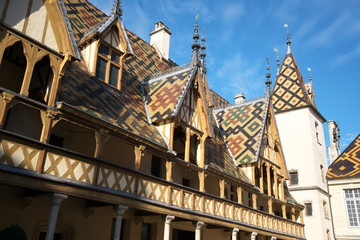 Beaune,France-October 15, 2018:  Hospices de Beaune or Hotel-Dieu in Beaune, France