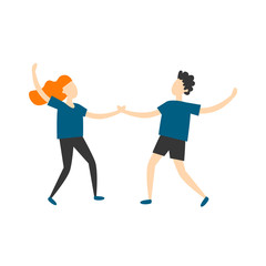 Couple dancing. Flat style vector illustration.