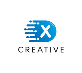 Obraz premium Dots Letter X Logo