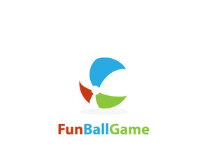 Fun beach Ball logo - illustration