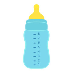 Bottles. Vector illustration, eps 10. Bottle for the boy in blue color.