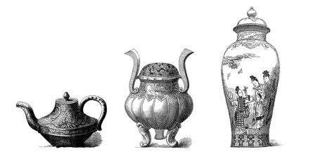 Old Chinese teapots for tea ceremony