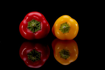chili pepper isolated on a black background