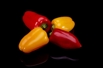 chili pepper isolated on a black background