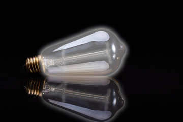 light bulb on dark background, concept of creativity.