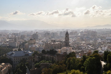 Aerial view of Malaga from a hill