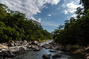 Naklejka na ściany i meble water fall in Guatemalan mountains