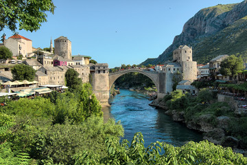 Fototapeta na wymiar Mostar Old Bridge, Bosnia And Herzegovina