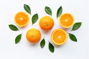 Fresh orange citrus fruit isolated.