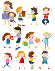 Fototapeta premium Set of people doing activity