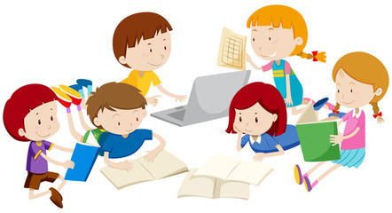 Group of children learning