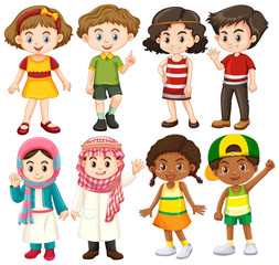 Group of international children character