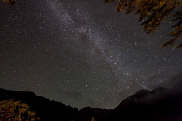 穂高岳と天の川