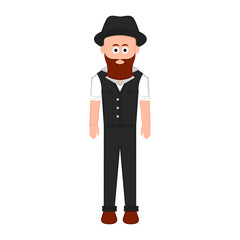 Isolated hipster cartoon character. Vector illustration design