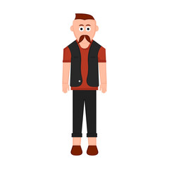 Obraz premium Isolated hipster cartoon character. Vector illustration design