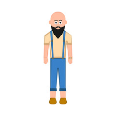 Isolated hipster cartoon character. Vector illustration design