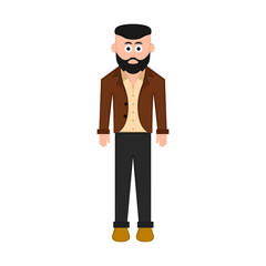 Isolated hipster cartoon character. Vector illustration design