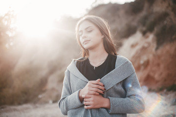 girl near rocks