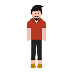 Isolated hipster cartoon character. Vector illustration design