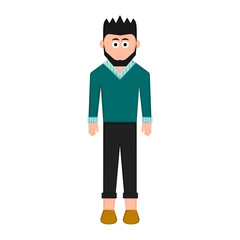 Isolated hipster cartoon character. Vector illustration design
